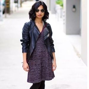 Madewell Terrace Dress Tweed Marled Burgundy Knit